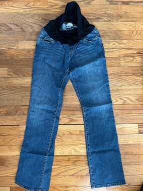 Target Maternity Jeans in Dark Blue with Black Waistband